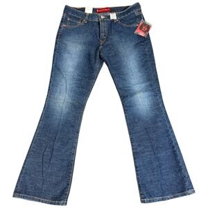NWT Blue LEVI‎ STRAUSS Superlow Boot Cut 518 Jeans Juniors 11 Short